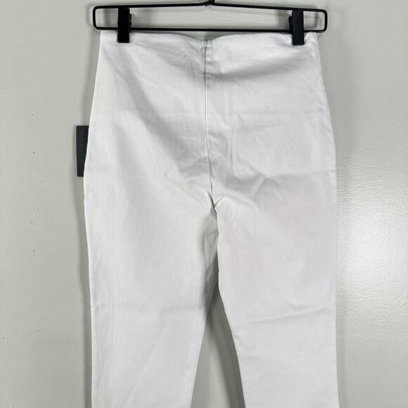 NWT Lysse White Scallop Hem Denim Cropped Pants Mid Rise Bofy Fit Womens Size S - Picture 7 of 11